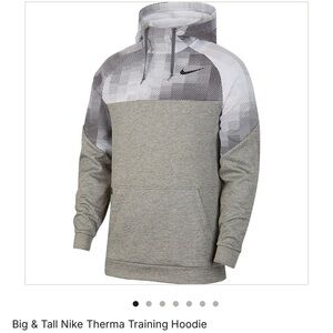 Big & Tall Nike Gray Thermal Hoodie for Athletic Training